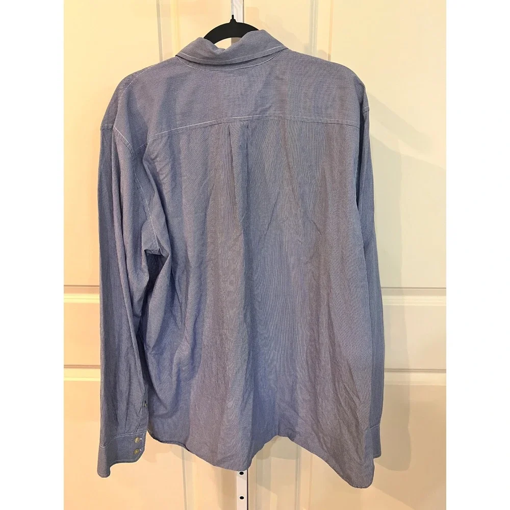 Converse One Star Mens XXL Blue Gingham Button Down Long Sleeve Shirt - Picture 3 of 8